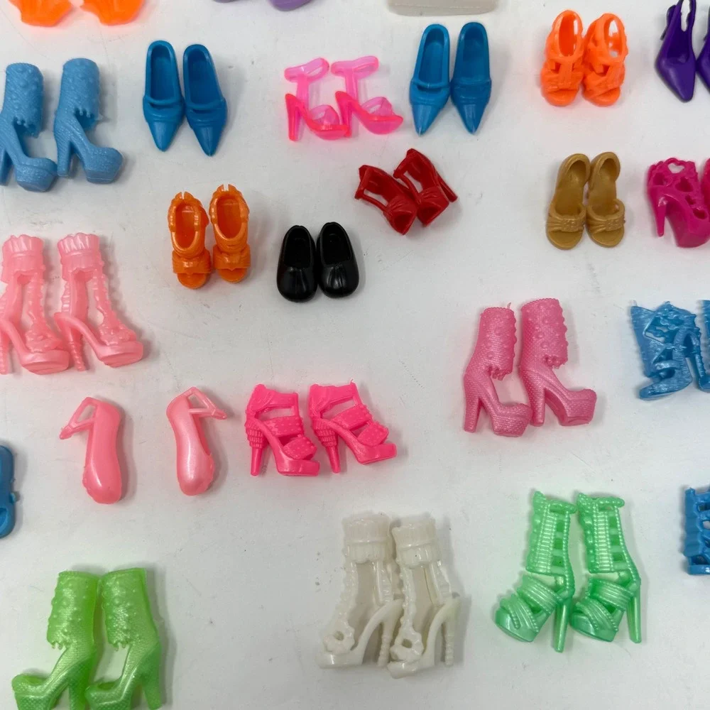 Unbranded Barbie Size Doll Shoes Lot 60 Pairs Heels Boots Sandals Multicolor Y2K